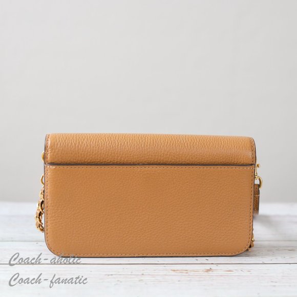 NWT Tory Burch Britten Chain Wallet with Wristlet Leather Crossbody in Tiramisu - Picture 6 of 11